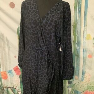 Leopard Print Wrap Dress women’s dress size large